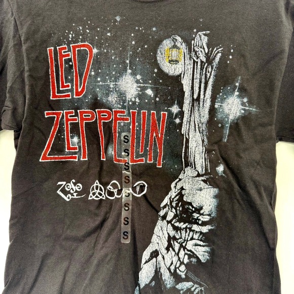 Hanes Led Zeppelin The Hermit Graphic T-Shirt Mens Small Black Rock Band Tee - Picture 2 of 5